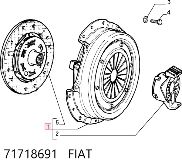 Kit de embraiagem (3 peças) 71718691 Fiat/Alfa/Lancia