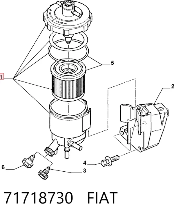 Caixa de filtro de combustível 71718730 Fiat/Alfa/Lancia