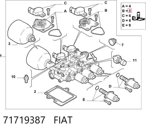Sensor de posição da válvula de borboleta (potenciômetro) 71719387 Fiat/Alfa/Lancia