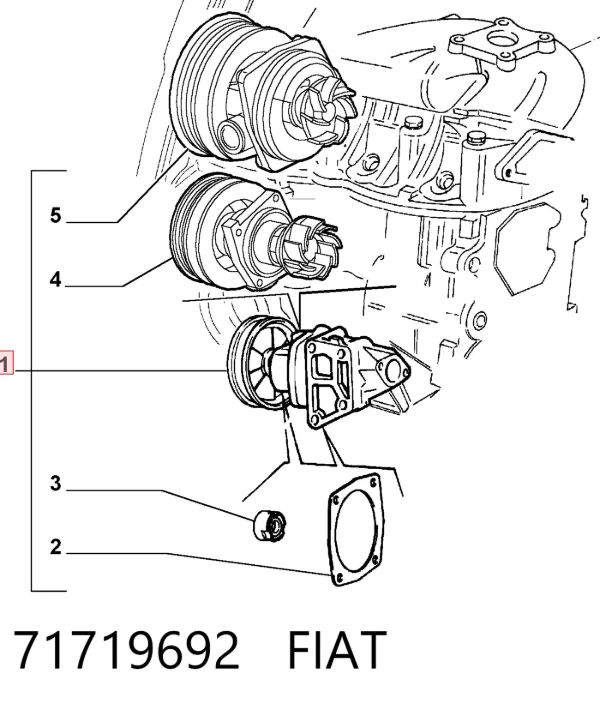 Bomba de água (bomba) de esfriamento 71719692 Fiat/Alfa/Lancia