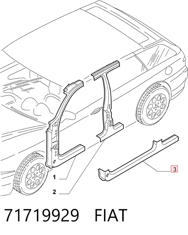 Acesso externo direito 71719929 Fiat/Alfa/Lancia
