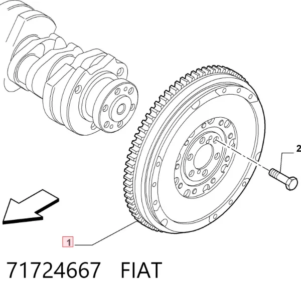 Volante de motor 71724667 Fiat/Alfa/Lancia