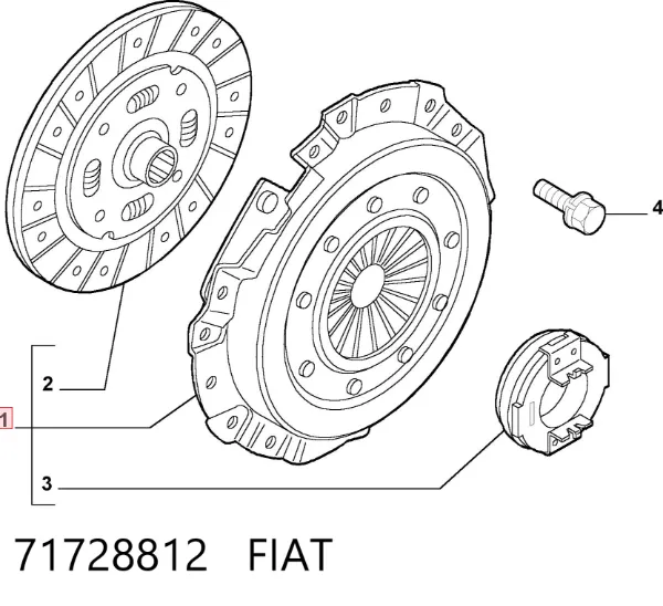 Kit de embraiagem (3 peças) 71728812 Fiat/Alfa/Lancia