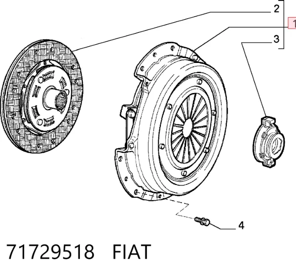 Kit de embraiagem (3 peças) 71729518 Fiat/Alfa/Lancia