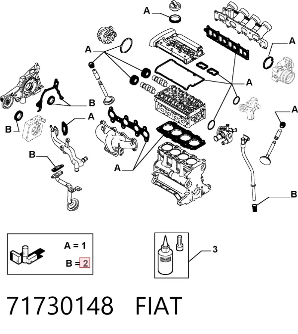 Vedação traseira de cambota de motor 71730148 Fiat/Alfa/Lancia