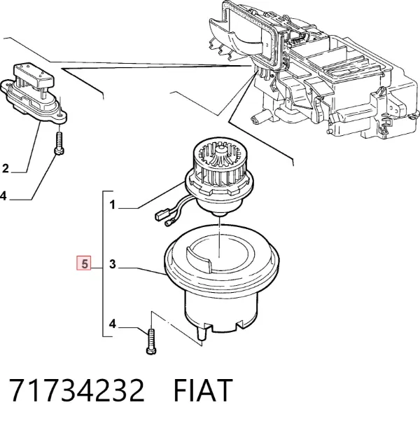 Motor de ventilador de forno (de aquecedor de salão) 71734232 Fiat/Alfa/Lancia