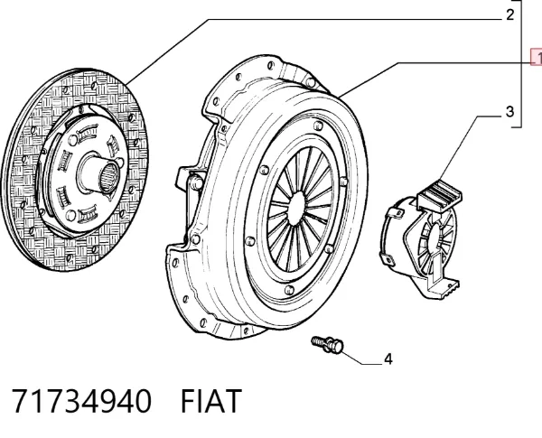 Kit de embraiagem (3 peças) 71734940 Fiat/Alfa/Lancia