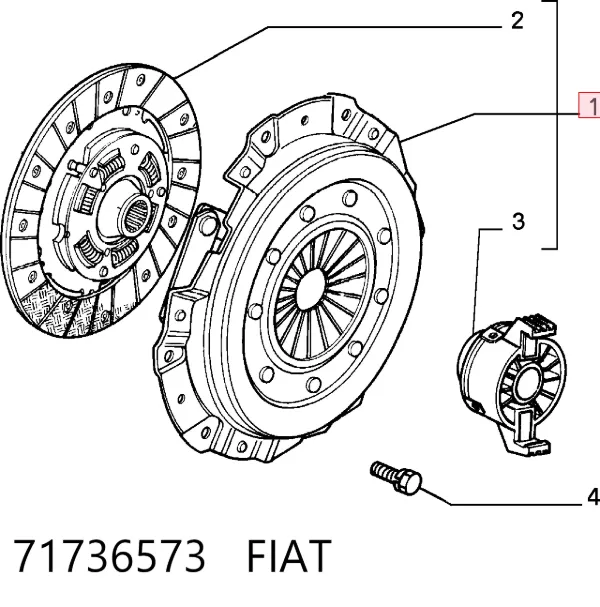 Kit de embraiagem (3 peças) 71736573 Fiat/Alfa/Lancia