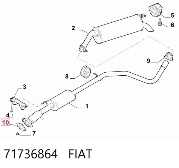 Vedante de tubo de admissão do silenciador 71736864 Fiat/Alfa/Lancia