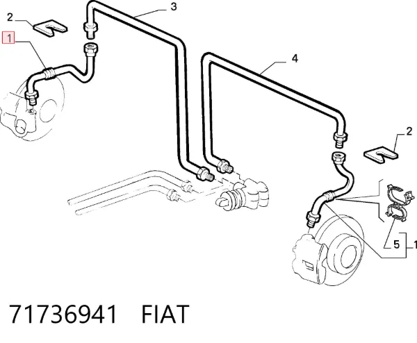Mangueira do freio traseira 71736941 Fiat/Alfa/Lancia