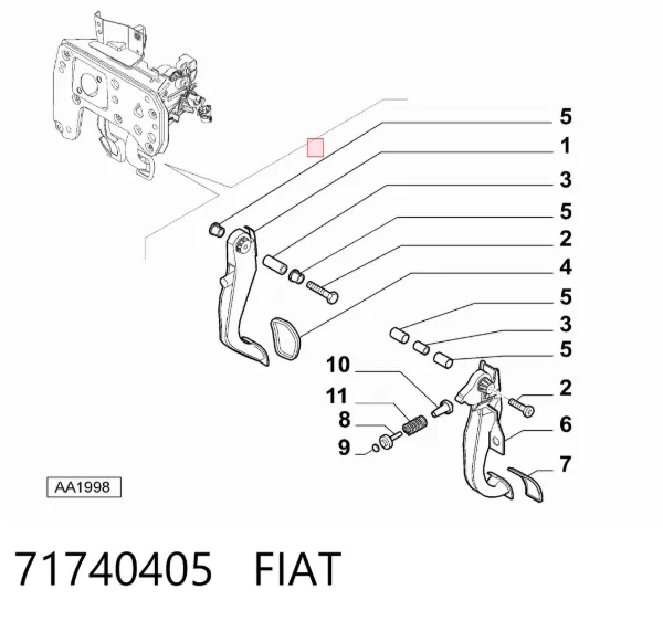 Placa sobreposta de pedal do freio 71740405 Fiat/Alfa/Lancia