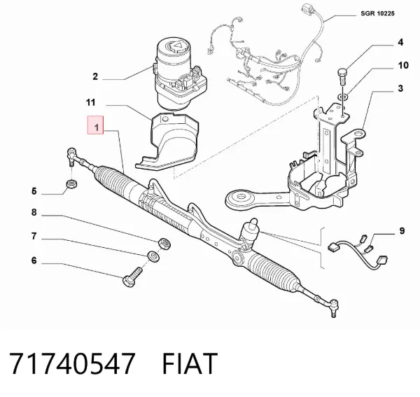 Cremalheira da direção 71740547 Fiat/Alfa/Lancia