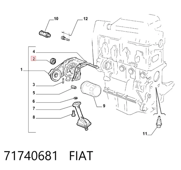 Vedação dianteira de cambota de motor 71740681 Fiat/Alfa/Lancia