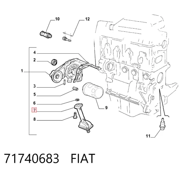 Receptor de óleo (coletor de óleo) 71740683 Fiat/Alfa/Lancia