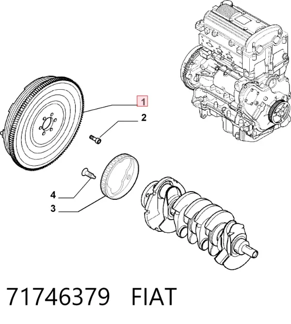 Volante de motor 71746379 Fiat/Alfa/Lancia