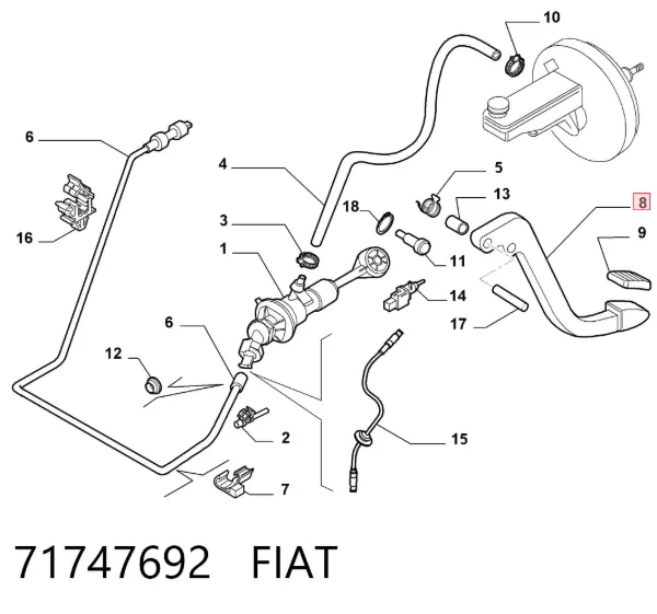 Pedal de embraiagem Fiat Ducato III