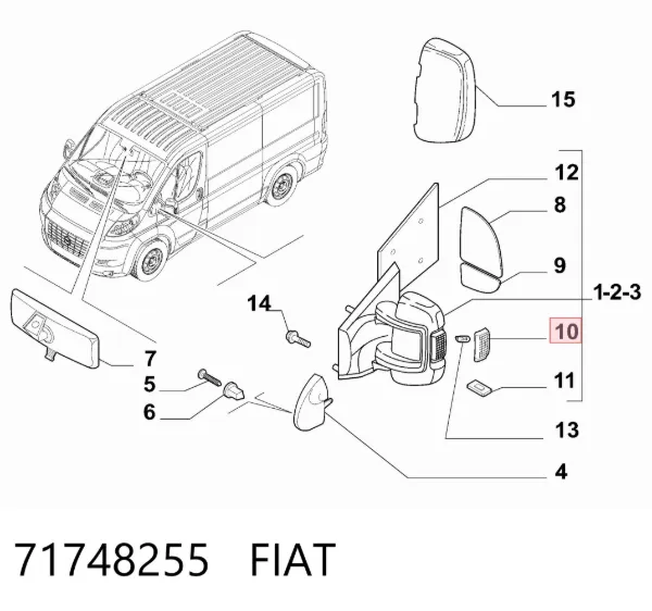 Pisca-pisca de espelho direito 71748255 Fiat/Alfa/Lancia