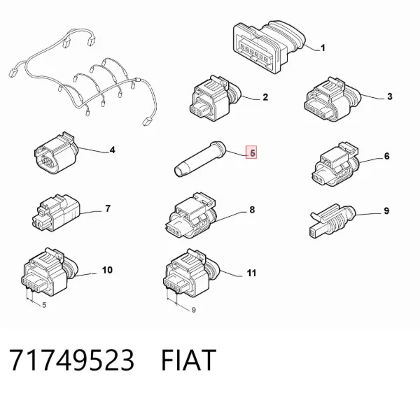 Fio das velas de incandescência 71749523 Fiat/Alfa/Lancia