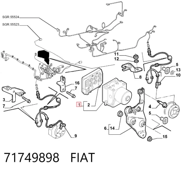 Unidade hidráulico de controlo ABS Fiat Doblo I