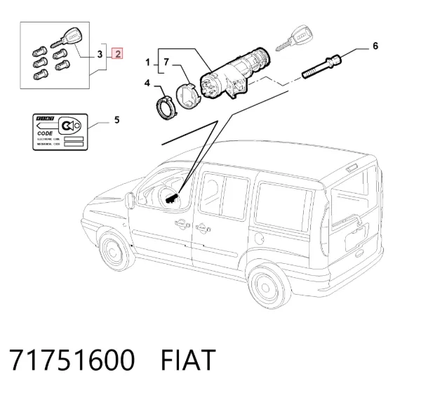 Trinco de fecho de ignição 71751600 Fiat/Alfa/Lancia