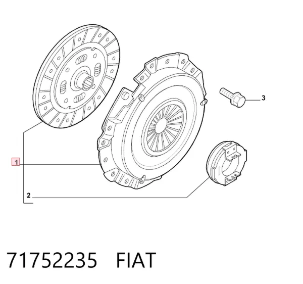 Kit de embraiagem (3 peças) 71752235 Fiat/Alfa/Lancia