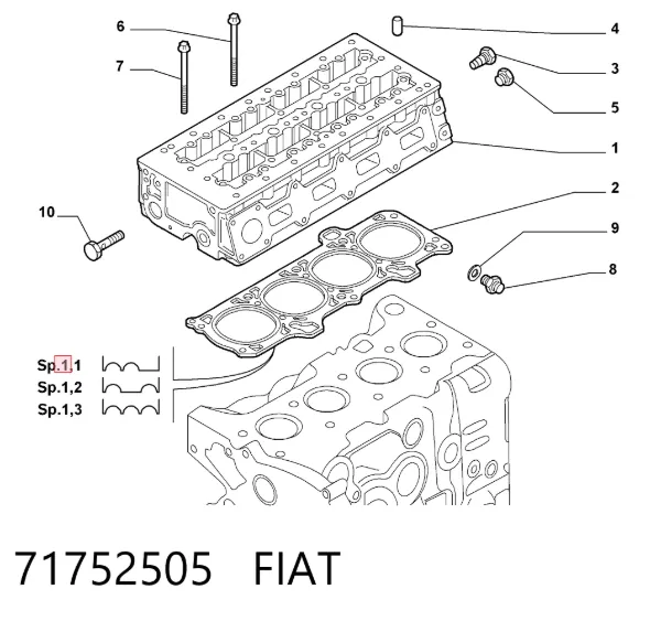 Cabeça de motor (CBC) 71752505 Fiat/Alfa/Lancia