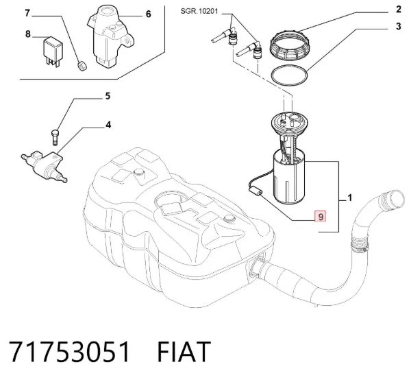 Sensor do nível de combustível no tanque 71753051 Fiat/Alfa/Lancia