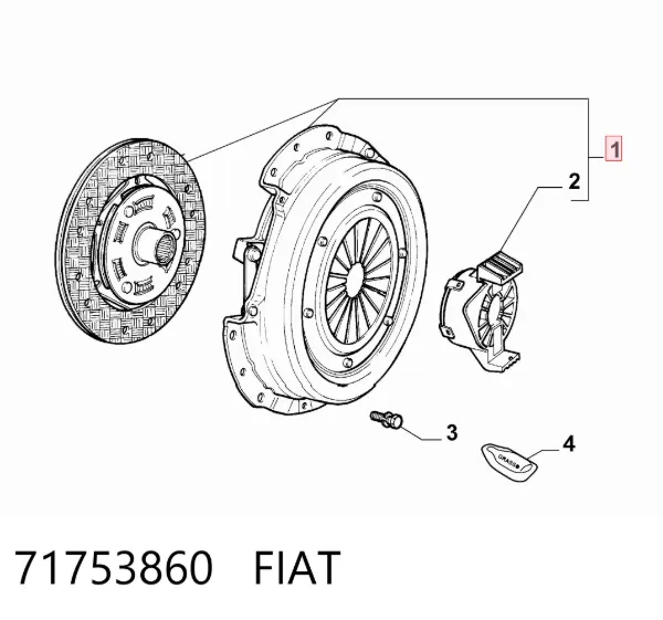 Kit de embraiagem (3 peças) 71753860 Fiat/Alfa/Lancia