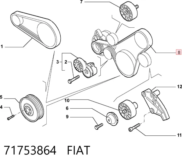 Correia dos conjuntos de transmissão 71753864 Fiat/Alfa/Lancia