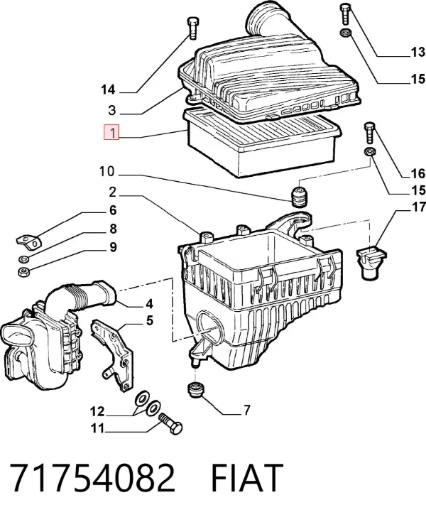 Filtro de ar 71754082 Fiat/Alfa/Lancia