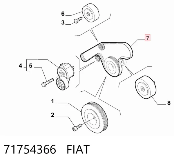 Correia dos conjuntos de transmissão 71754366 Fiat/Alfa/Lancia