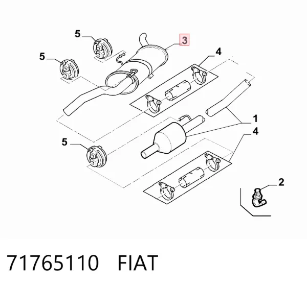 Silenciador, parte traseira 71765110 Fiat/Alfa/Lancia
