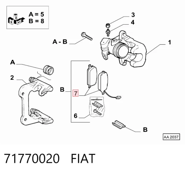 Sapatas do freio traseiras de disco 71770020 Fiat/Alfa/Lancia