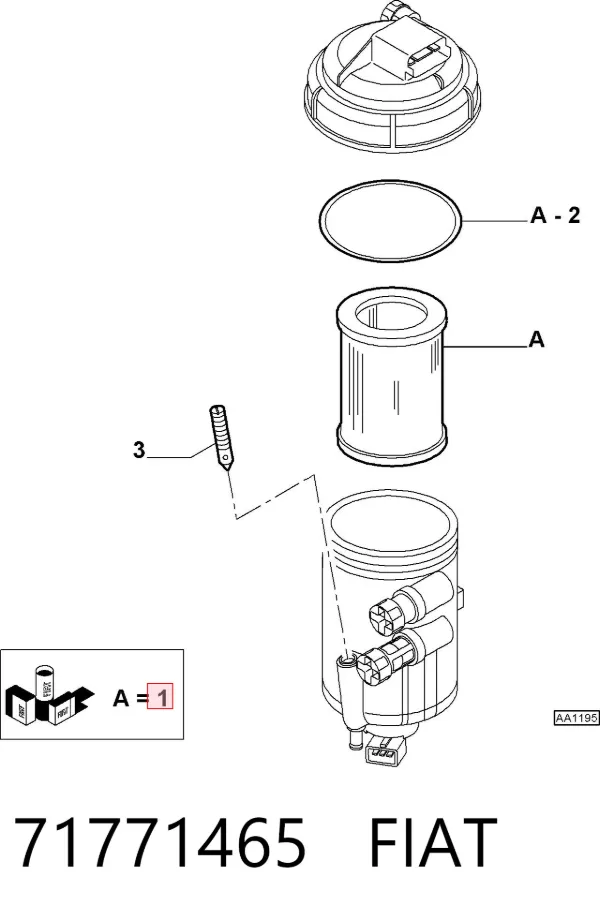 Filtro de combustível 71771465 Fiat/Alfa/Lancia
