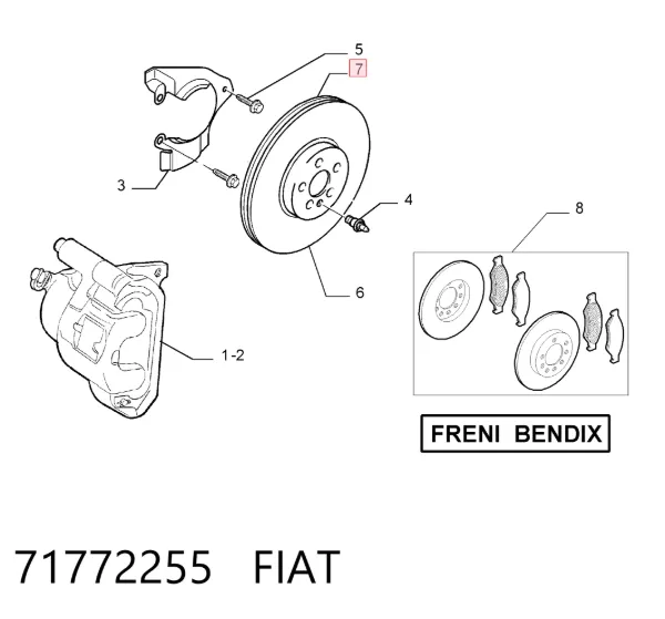 Disco do freio dianteiro 71772255 Fiat/Alfa/Lancia