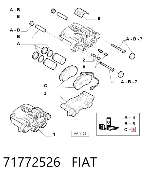 Sapatas do freio dianteiras de disco 71772526 Fiat/Alfa/Lancia