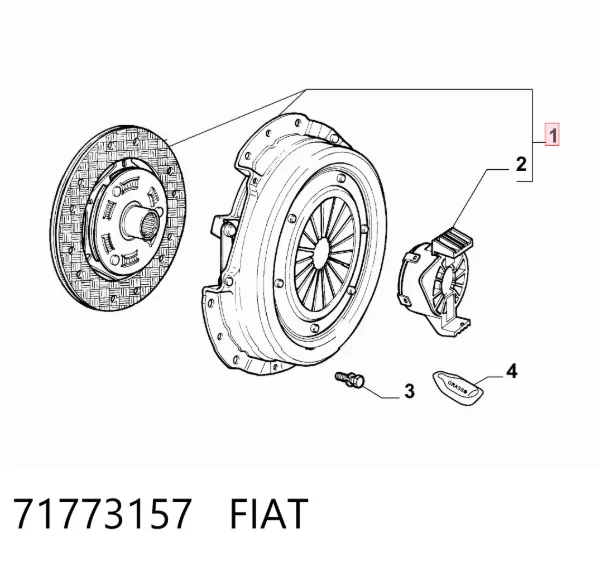 Kit de embraiagem (3 peças) 71773157 Fiat/Alfa/Lancia