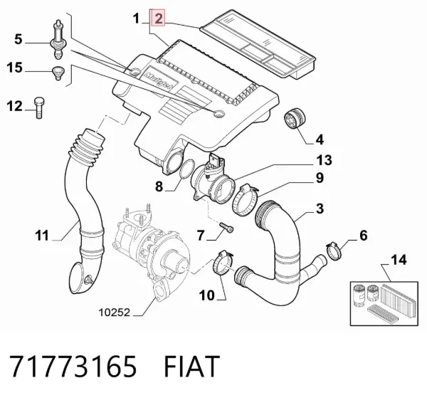 Filtro de ar 71773165 Fiat/Alfa/Lancia