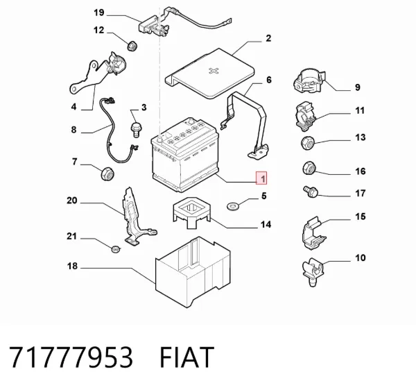 Bateria recarregável (PILHA) 71777953 Fiat/Alfa/Lancia