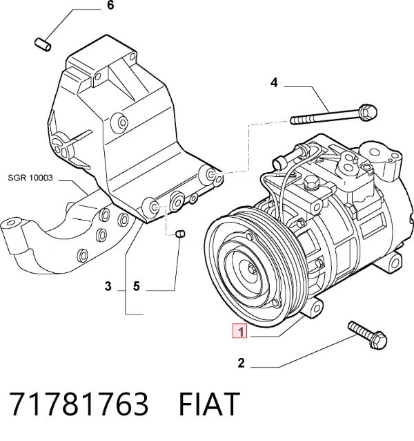 Compressor de aparelho de ar condicionado 71781763 Fiat/Alfa/Lancia