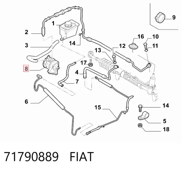 Bomba da Direção hidrâulica assistida 71790889 Fiat/Alfa/Lancia