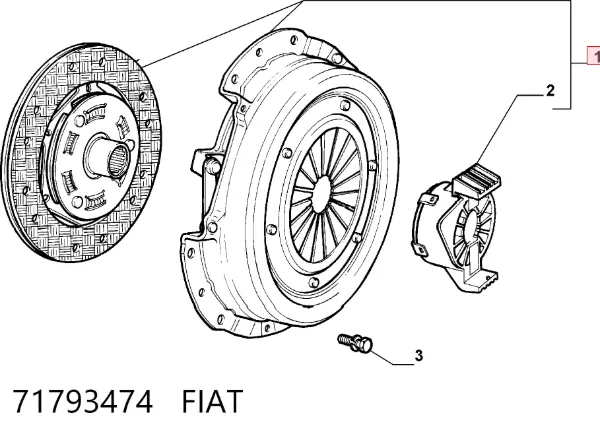 Kit de embraiagem (3 peças) 71793474 Fiat/Alfa/Lancia