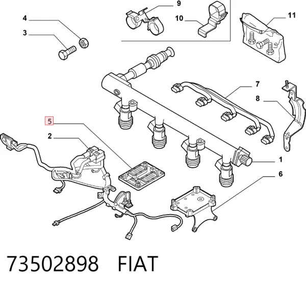 Módulo de direção (Centralina eletrônica) de motor 73502898 Fiat/Alfa/Lancia