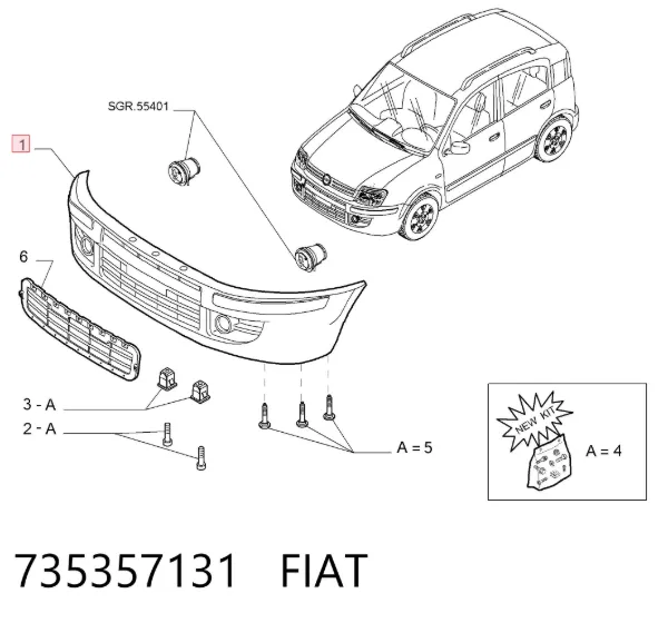 Pára-choque dianteiro 735357131 Fiat/Alfa/Lancia