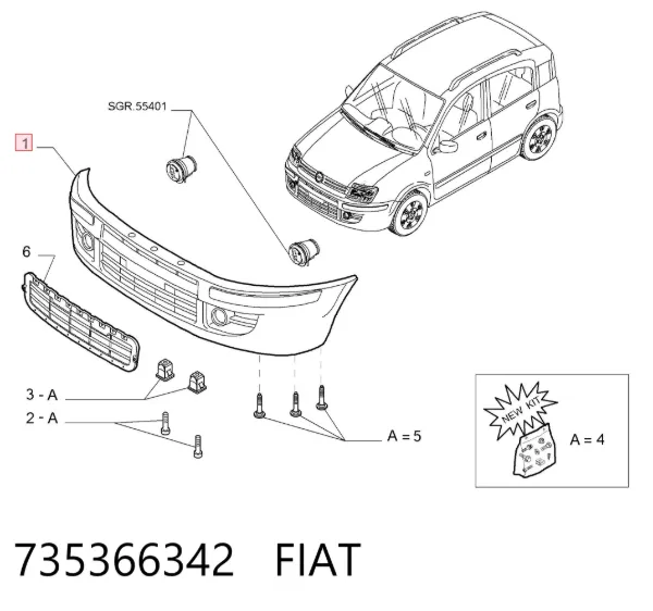 Pára-choque dianteiro 735366342 Fiat/Alfa/Lancia