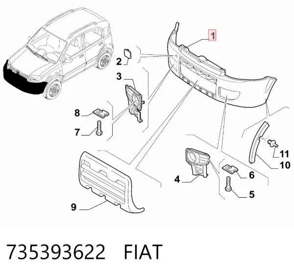 Pára-choque dianteiro 735393622 Fiat/Alfa/Lancia