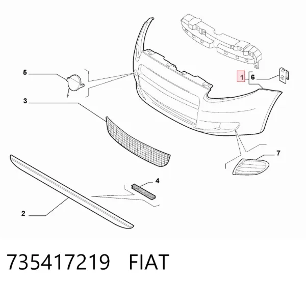Pára-choque dianteiro 735417219 Fiat/Alfa/Lancia