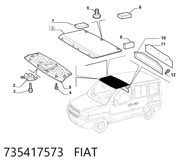 Revestimento do teto Fiat Doblo I
