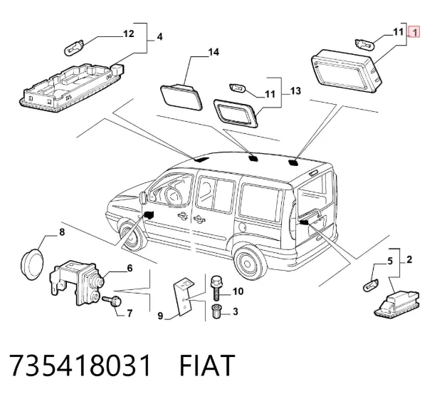 Regulador de brilho do painel de dispositivos 735418031 Fiat/Alfa/Lancia