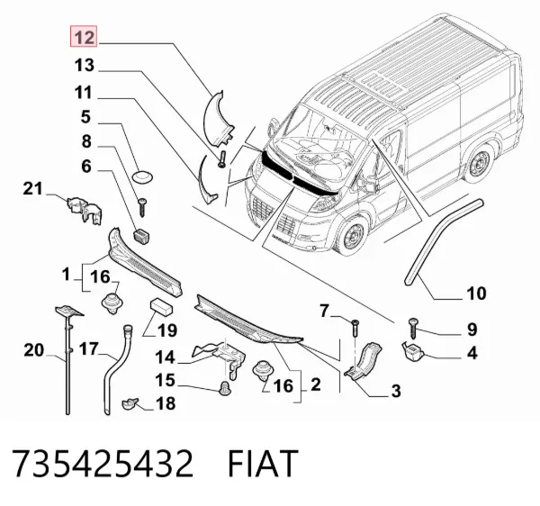 Moldura da luz esquerda 735425432 Fiat/Alfa/Lancia